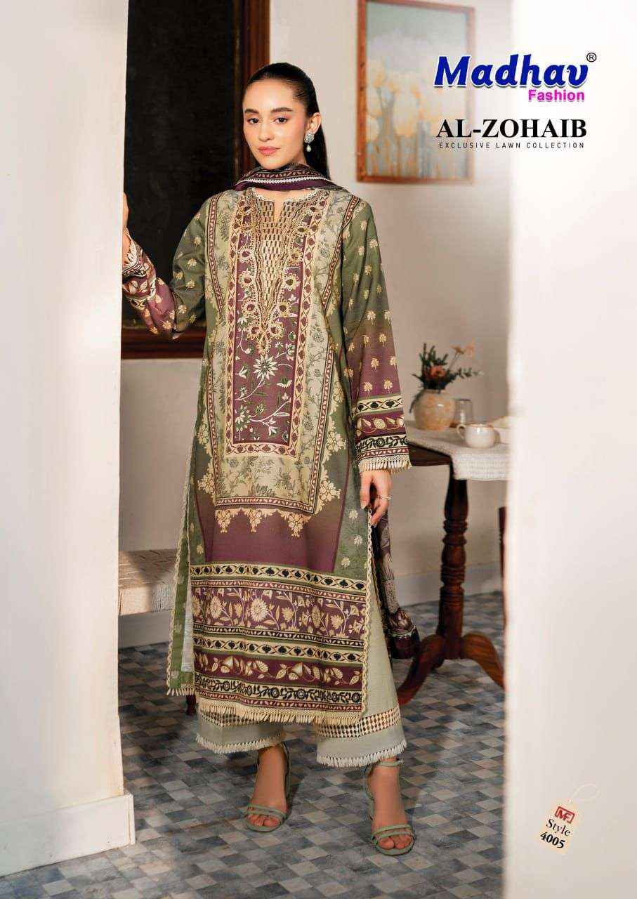 Madhav Fashion Al Zohaib Vol 4 Lawn Cotton Dress Material 6 pcs Catalogue