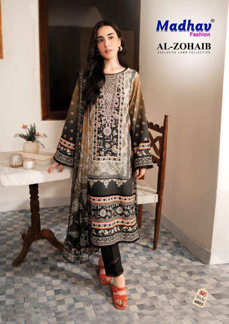 Madhav Fashion Al Zohaib Vol 4 Lawn Cotton Dress Material 6 pcs Catalogue