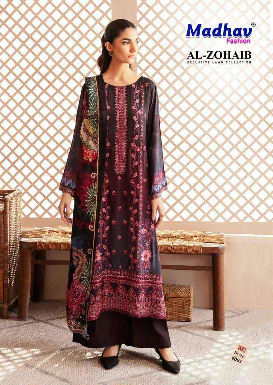 Madhav Fashion Al Zohaib Vol 4 Lawn Cotton Dress Material 6 pcs Catalogue
