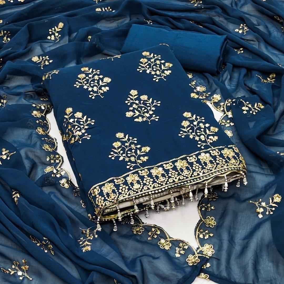 Majedar Georgette Suits 55 Georgette Dress Material 4 pcs Catalogue
