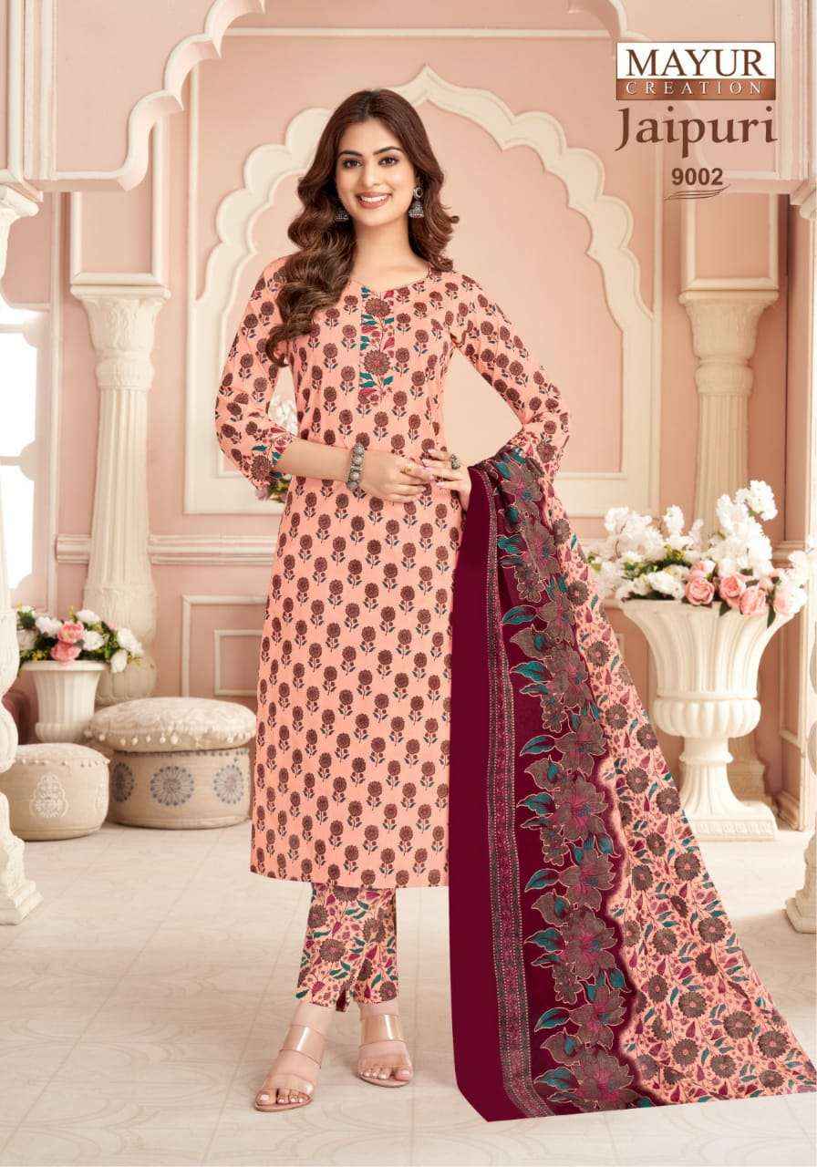 Mayur Creation Jaipuri Vol 9 Readymade Cotton Dress 10 pcs Catalogue