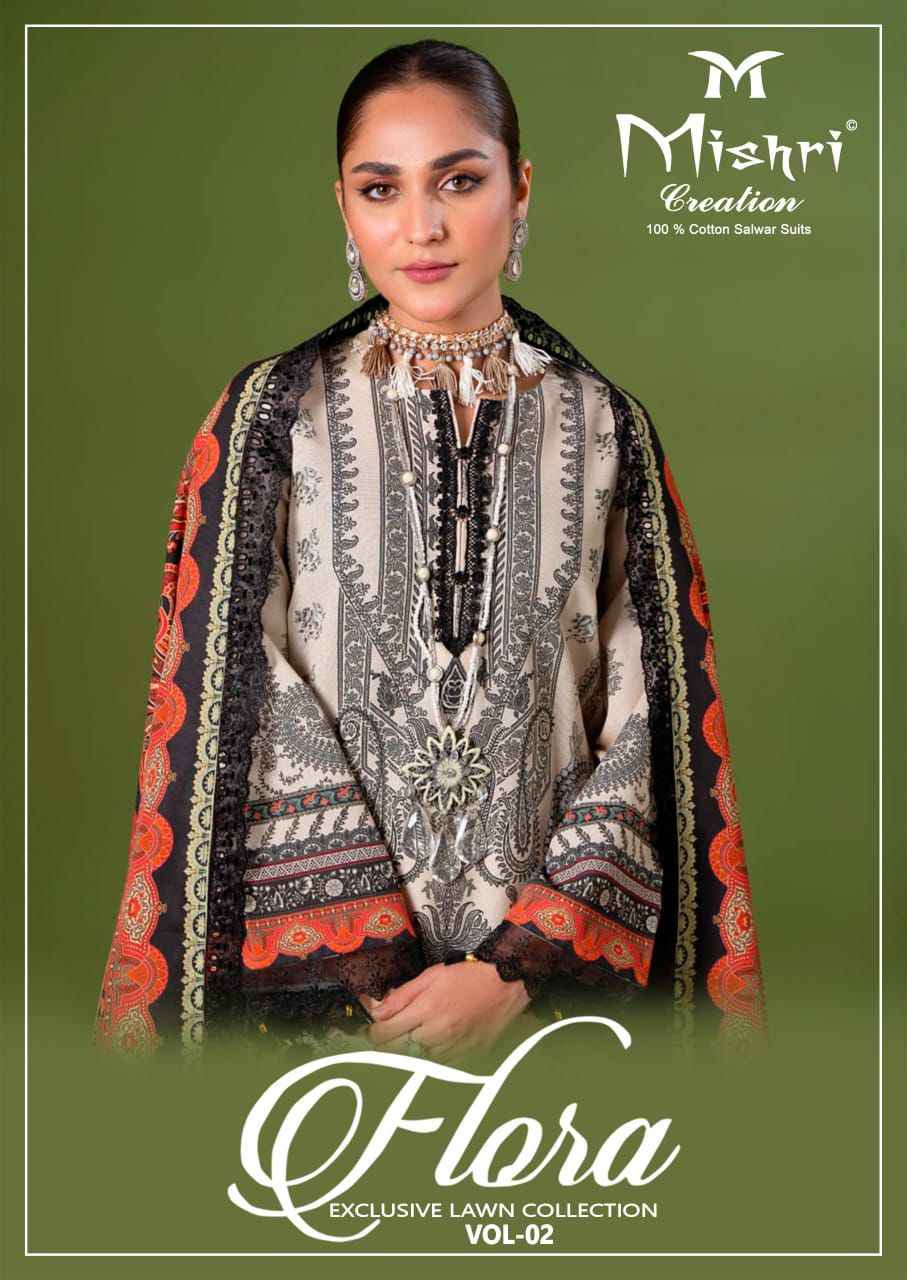 Mishri Creation Flora Vol 2 Lawn Cotton Dress Material 6 pcs Catalogue