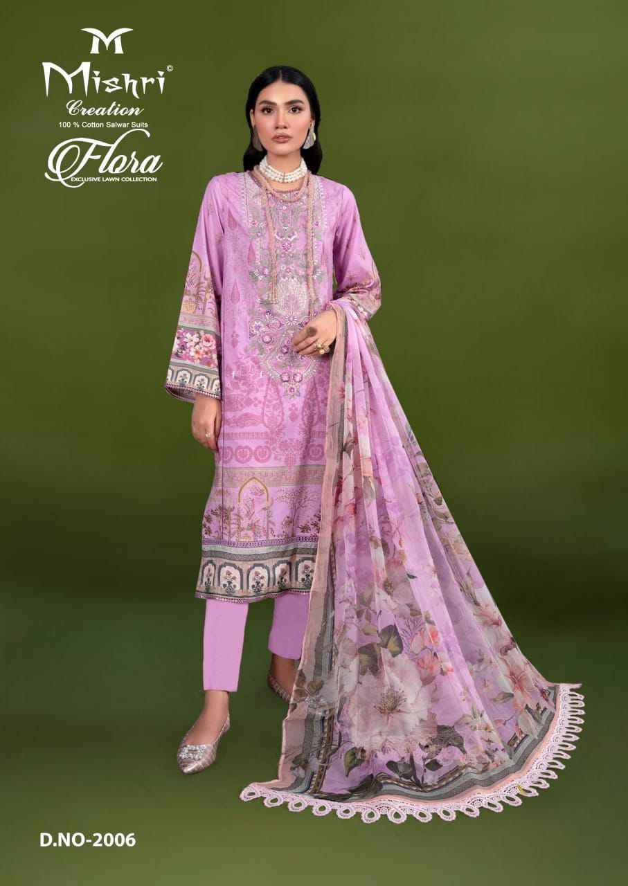 Mishri Creation Flora Vol 2 Lawn Cotton Dress Material 6 pcs Catalogue
