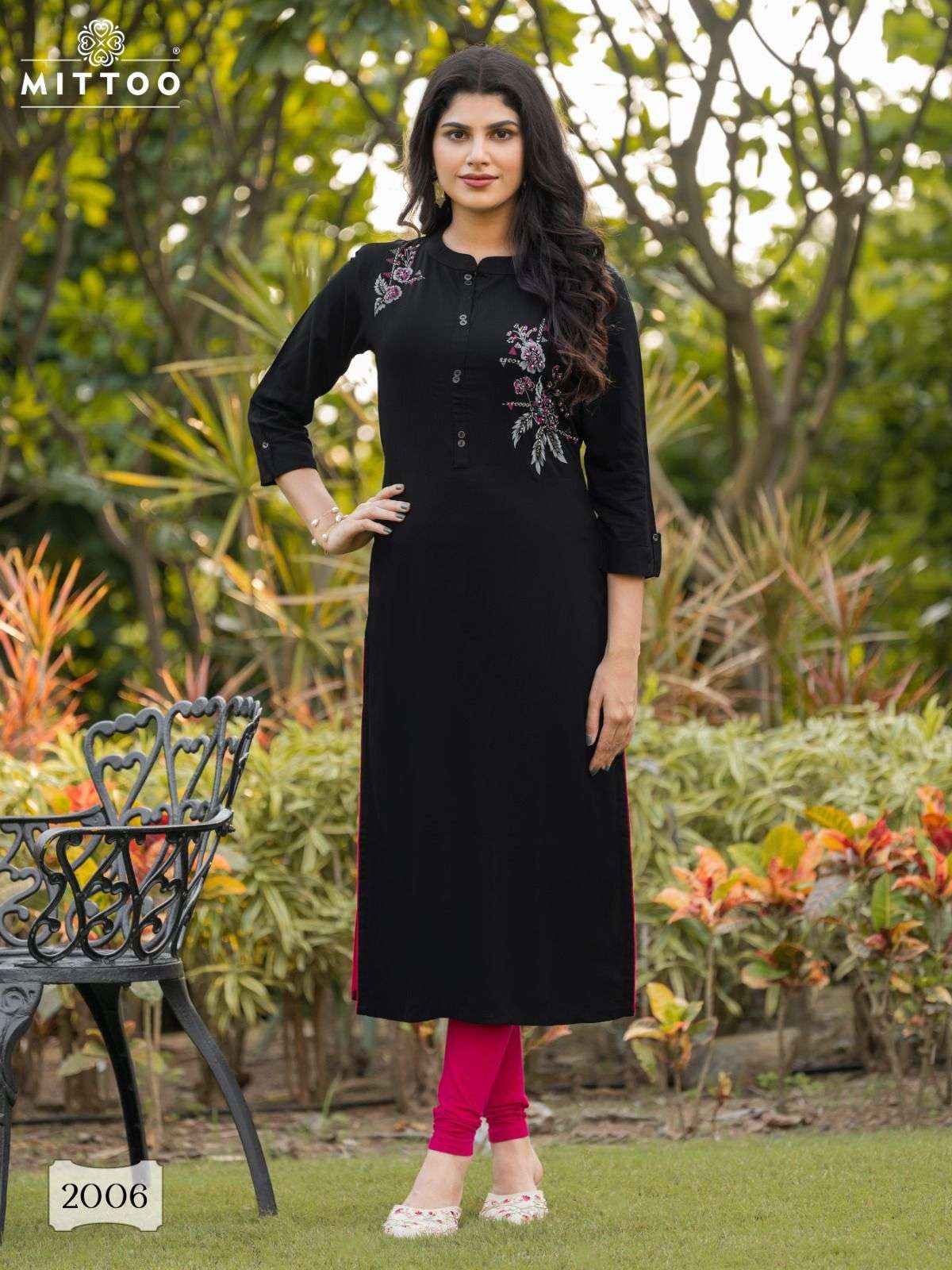 Mittoo Exotica Rayon Kurti 6 pcs Catalogue