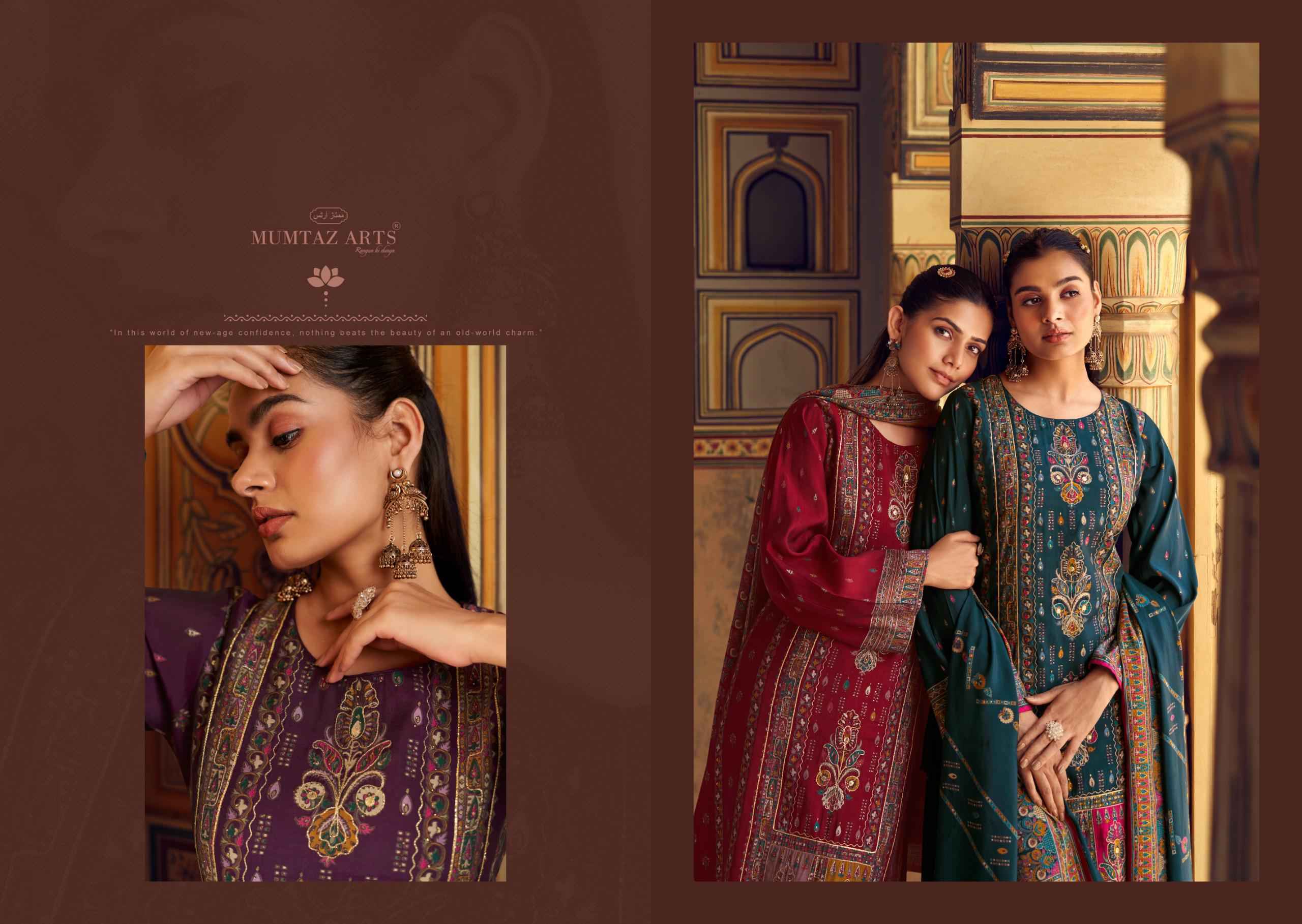 Mumtaz Arts Aafreen Viscouse Musline Dress Material 4 pcs Catalogue