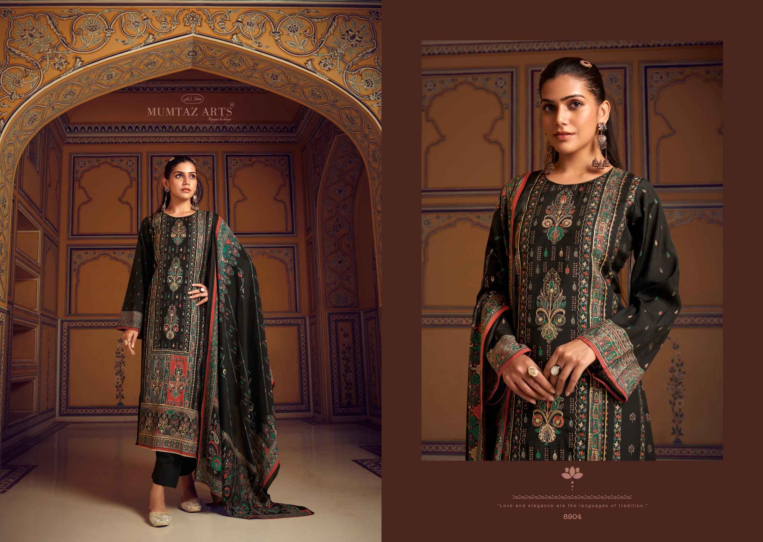 Mumtaz Arts Aafreen Viscouse Musline Dress Material 4 pcs Catalogue