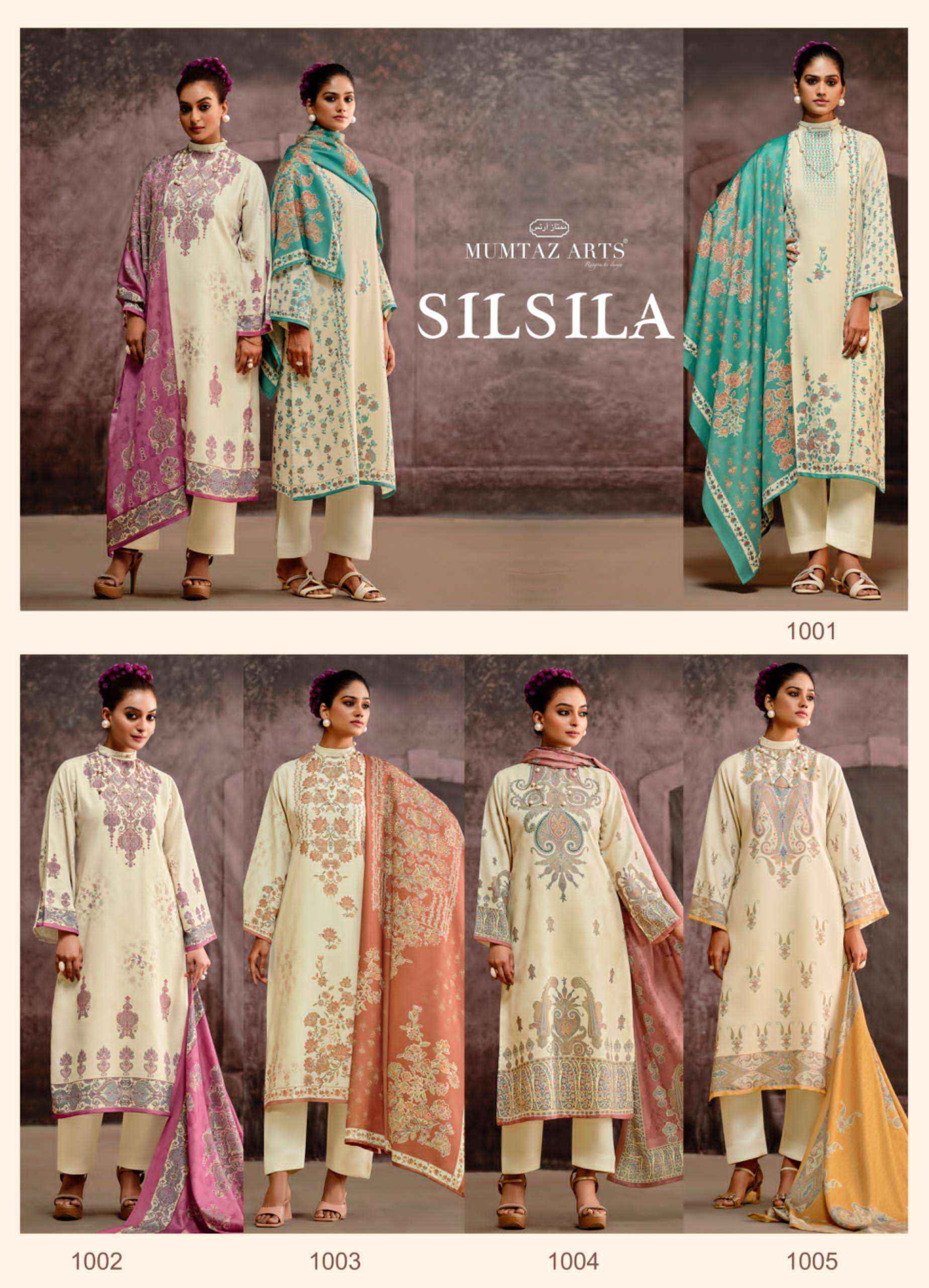 Mumtaz Arts Silsila Pashmina Dress Material 5 pcs Catalogue