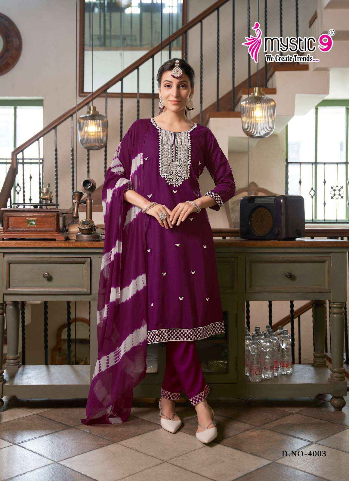 Mystic 9 Karachi Vol 4 Rayon Kurti Combo 8 pcs Catalogue