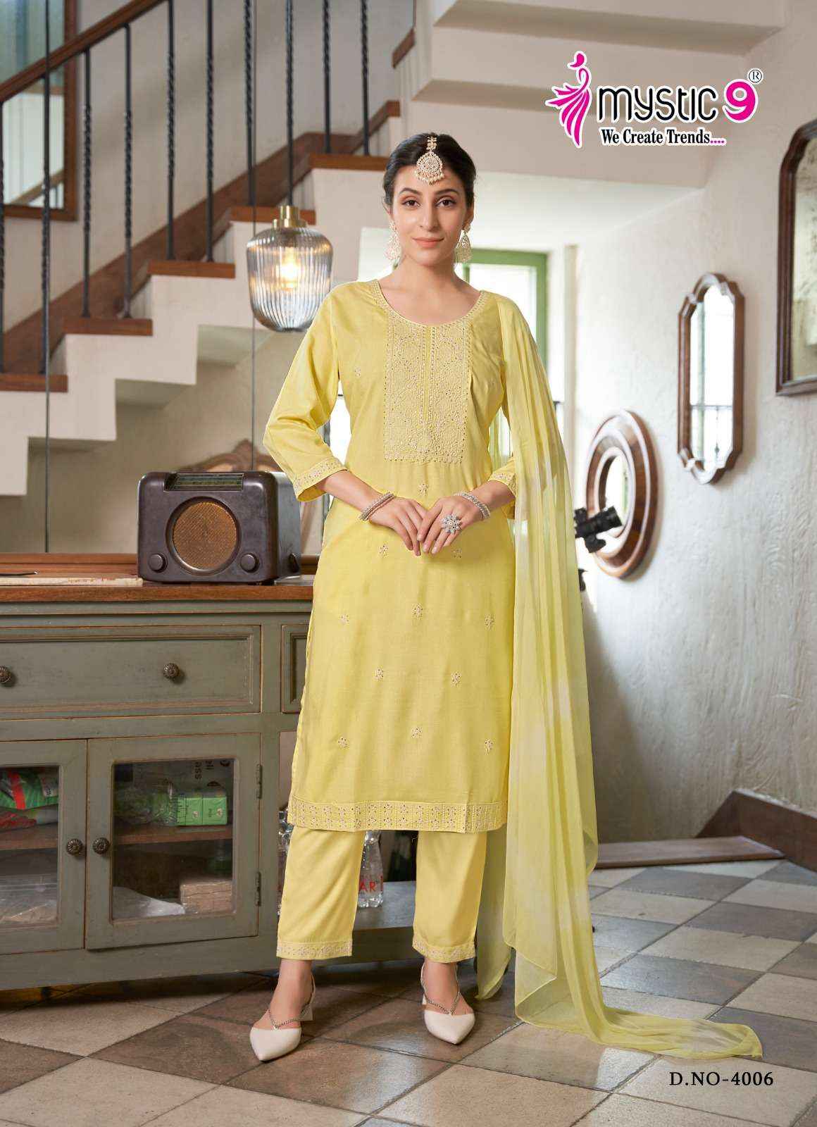 Mystic 9 Karachi Vol 4 Rayon Kurti Combo 8 pcs Catalogue