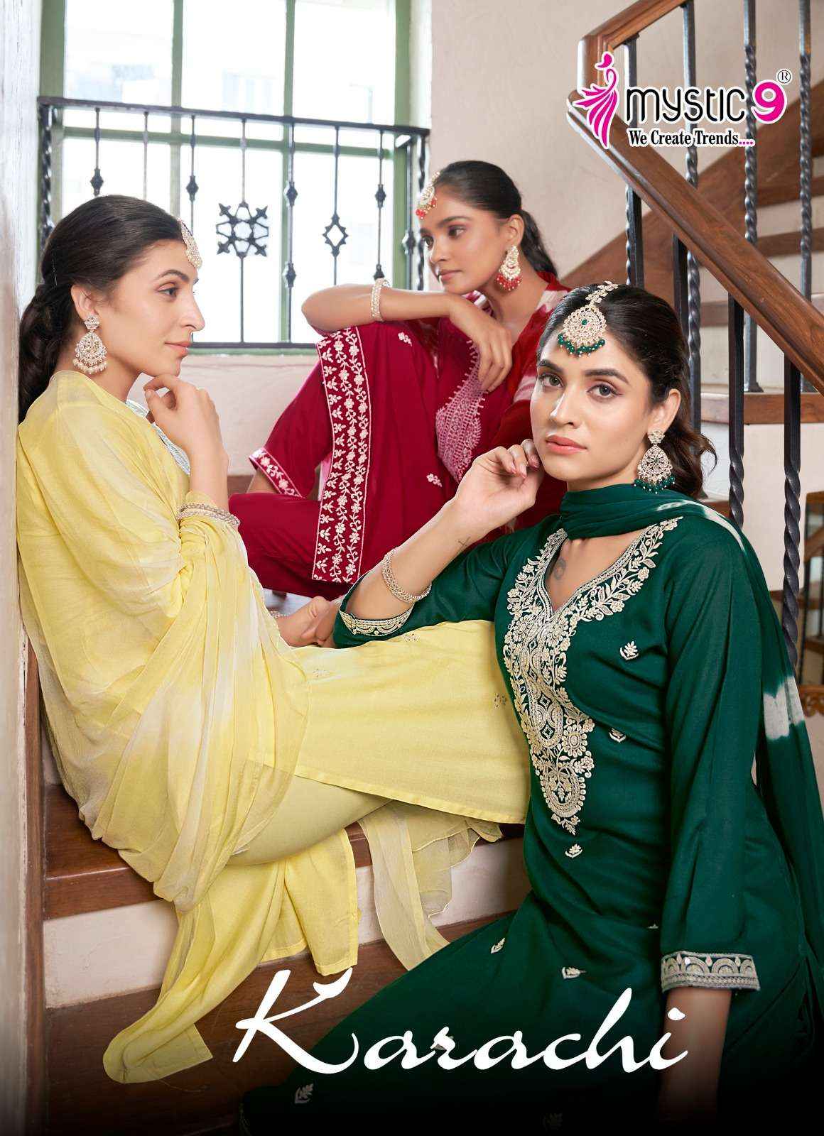 Mystic 9 Karachi Vol 4 Rayon Kurti Combo 8 pcs Catalogue