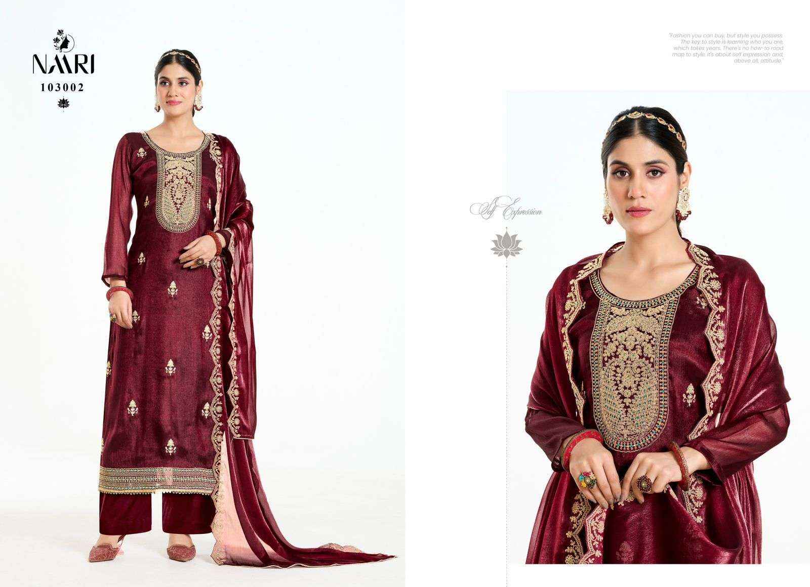 Naari Maanvi Silk Dress Material 4 pcs Catalogue