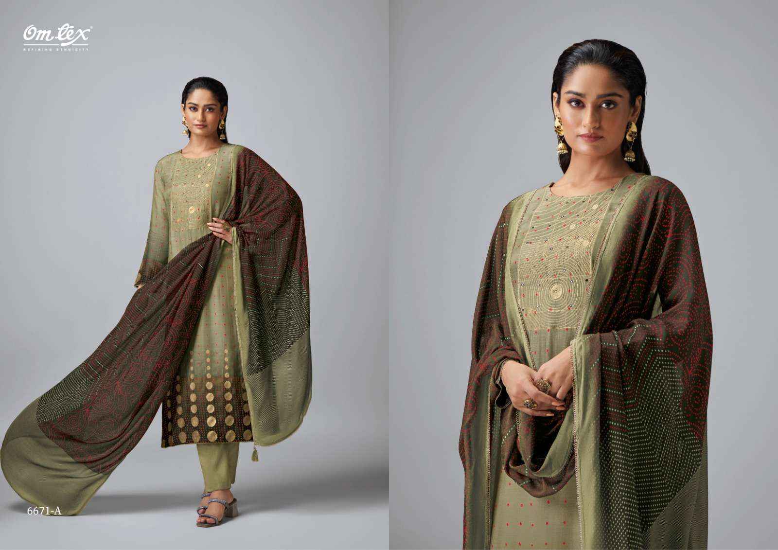 Omtex Darshini Muslin Jacquard Dress Material 4 pcs Catalogue