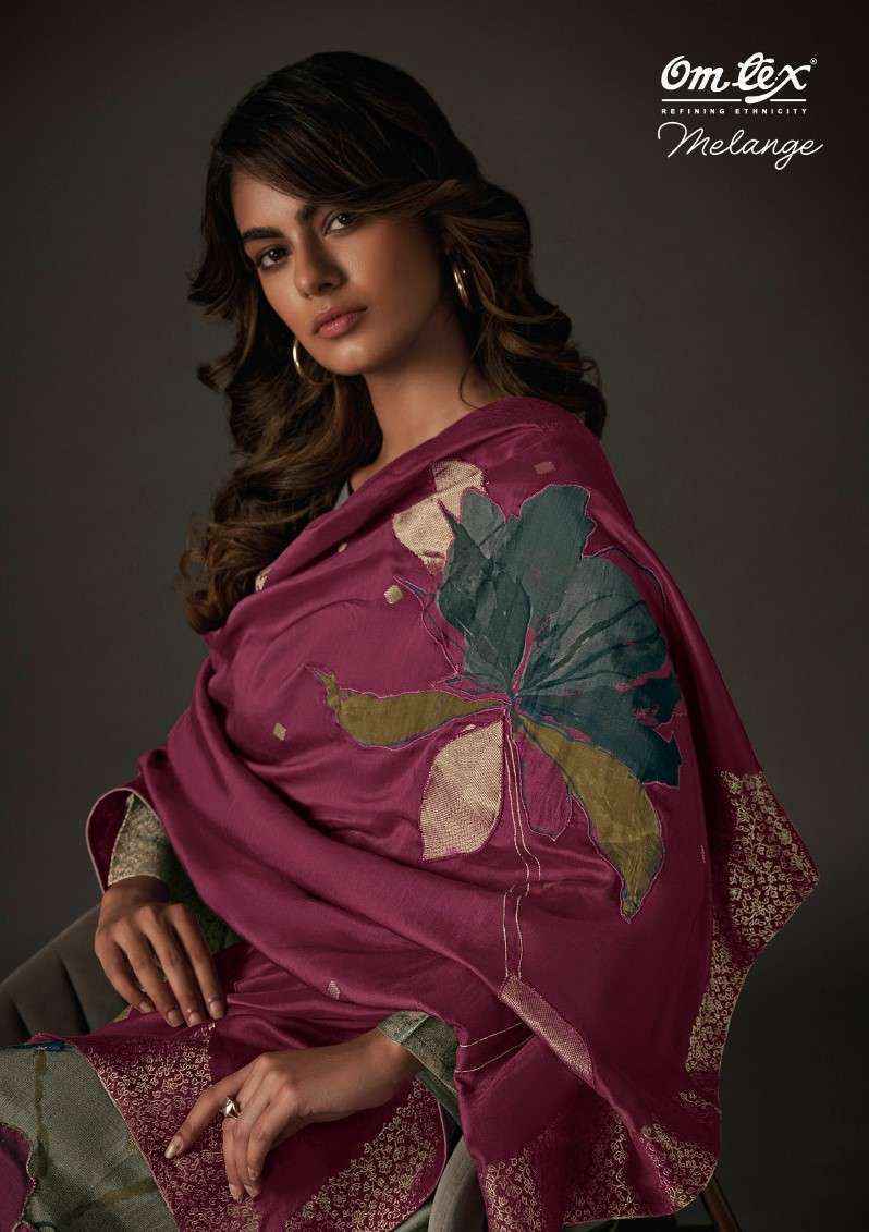 Omtex Milange Muslin Jacquard Dress Material 4 Pcs Catalogue