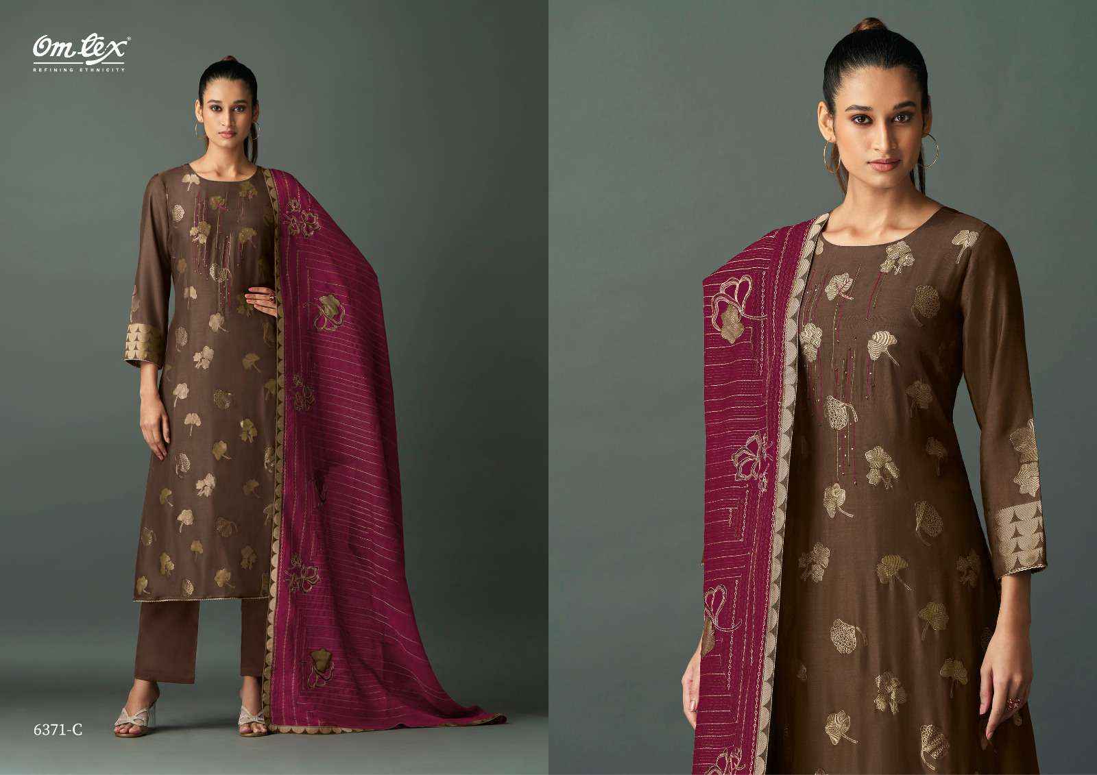 Omtex Ruksana Musline Jacquard Dress Material 4 pcs Catalogue
