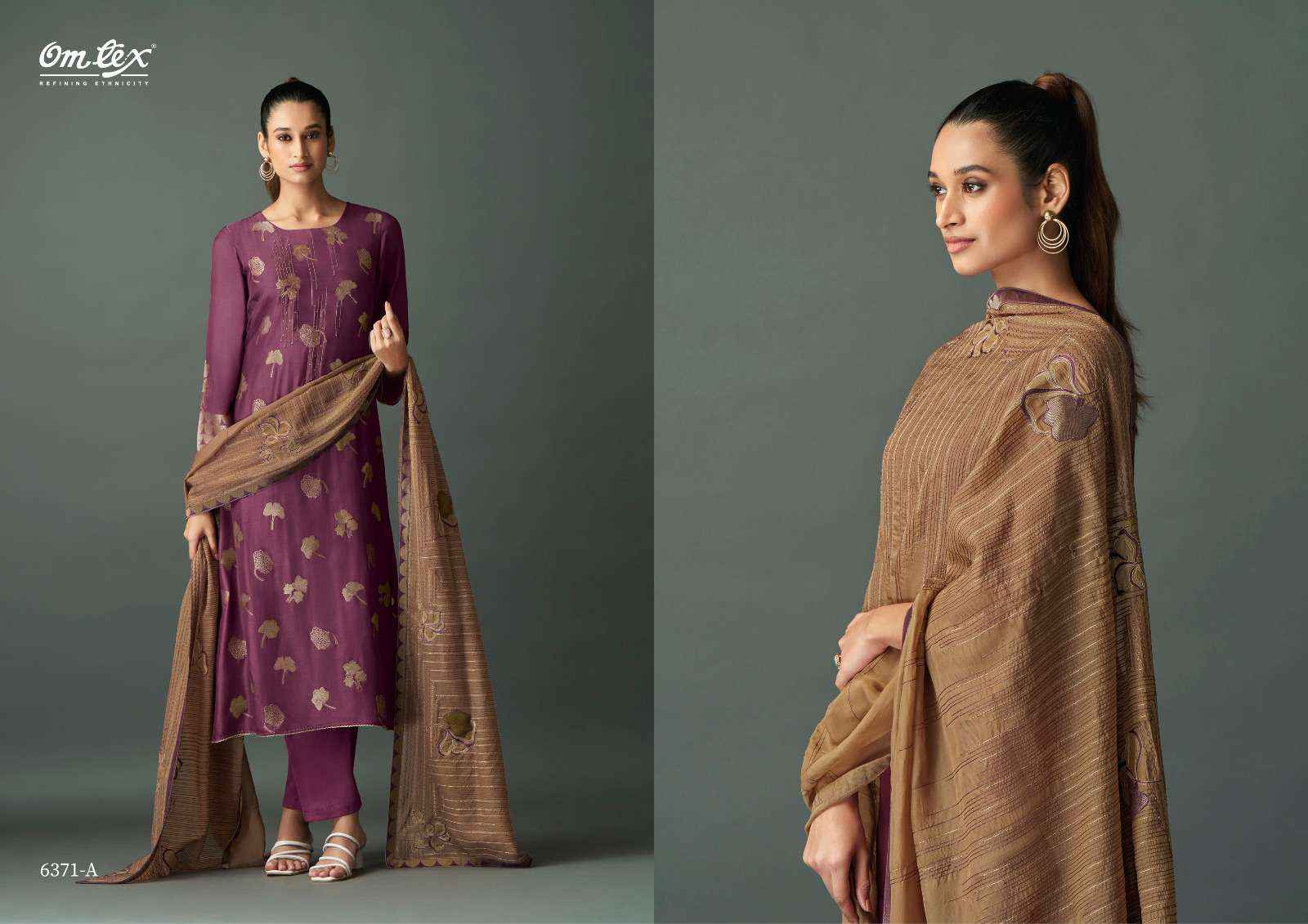 Omtex Ruksana Musline Jacquard Dress Material 4 pcs Catalogue