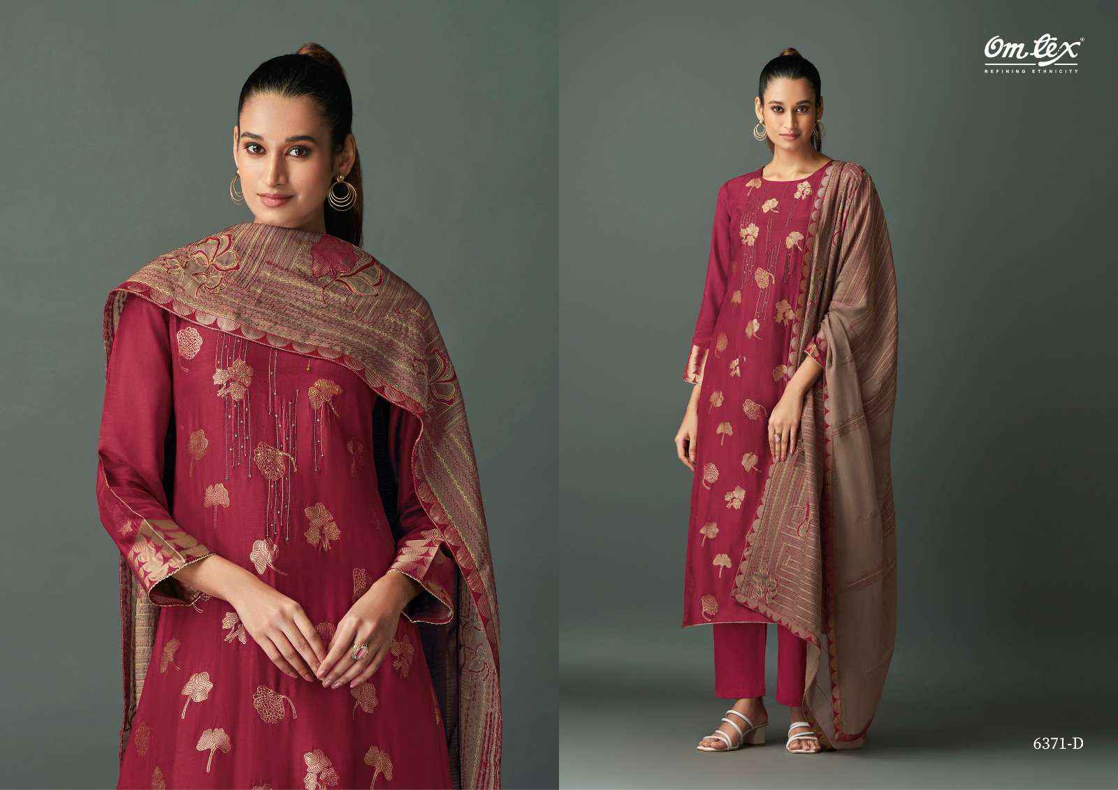 Omtex Ruksana Musline Jacquard Dress Material 4 pcs Catalogue