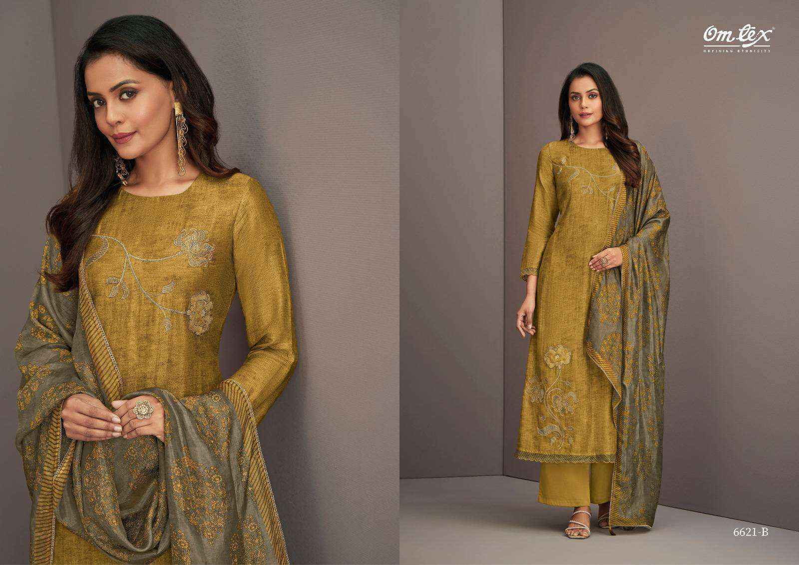 Omtex Talin Nida Silk Dress Material 4 pcs Catalogue