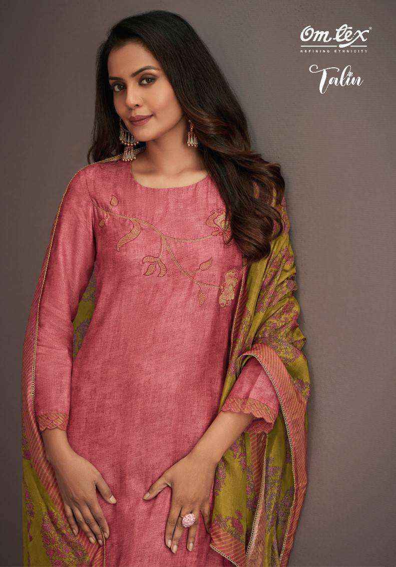 Omtex Talin Nida Silk Dress Material 4 pcs Catalogue