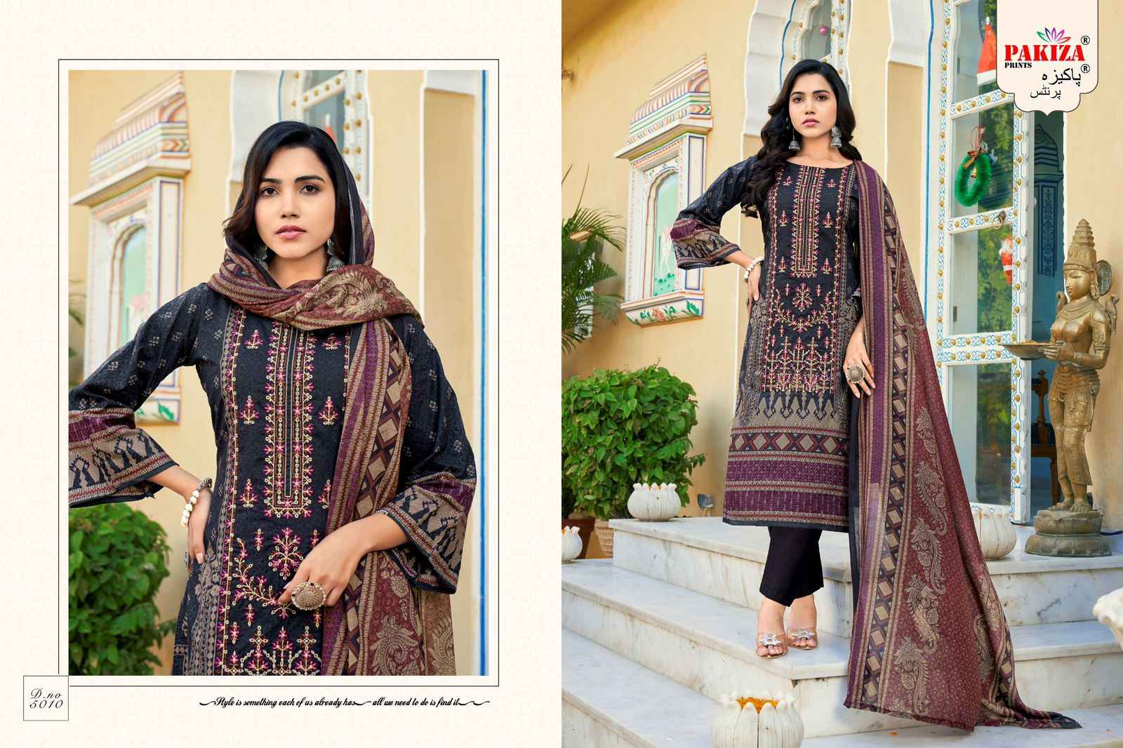 Pakiza Prints Abu Saeed Vol 50 Lawn Cotton Dress Material 10 pcs Catalogue