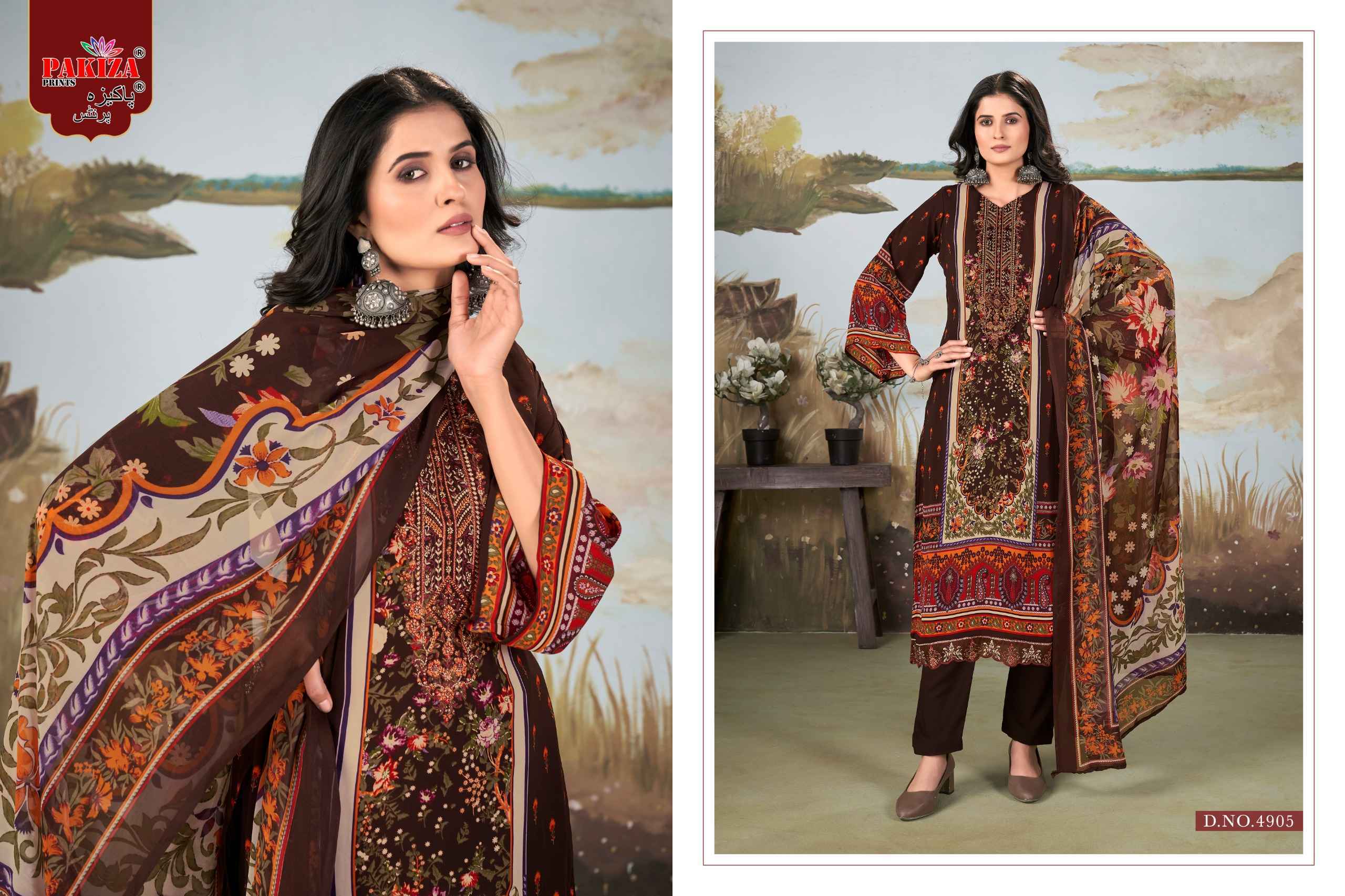Pakiza Prints Libas E Khaas Vol 49 Crepe Dress Material 10 pcs Catalogue