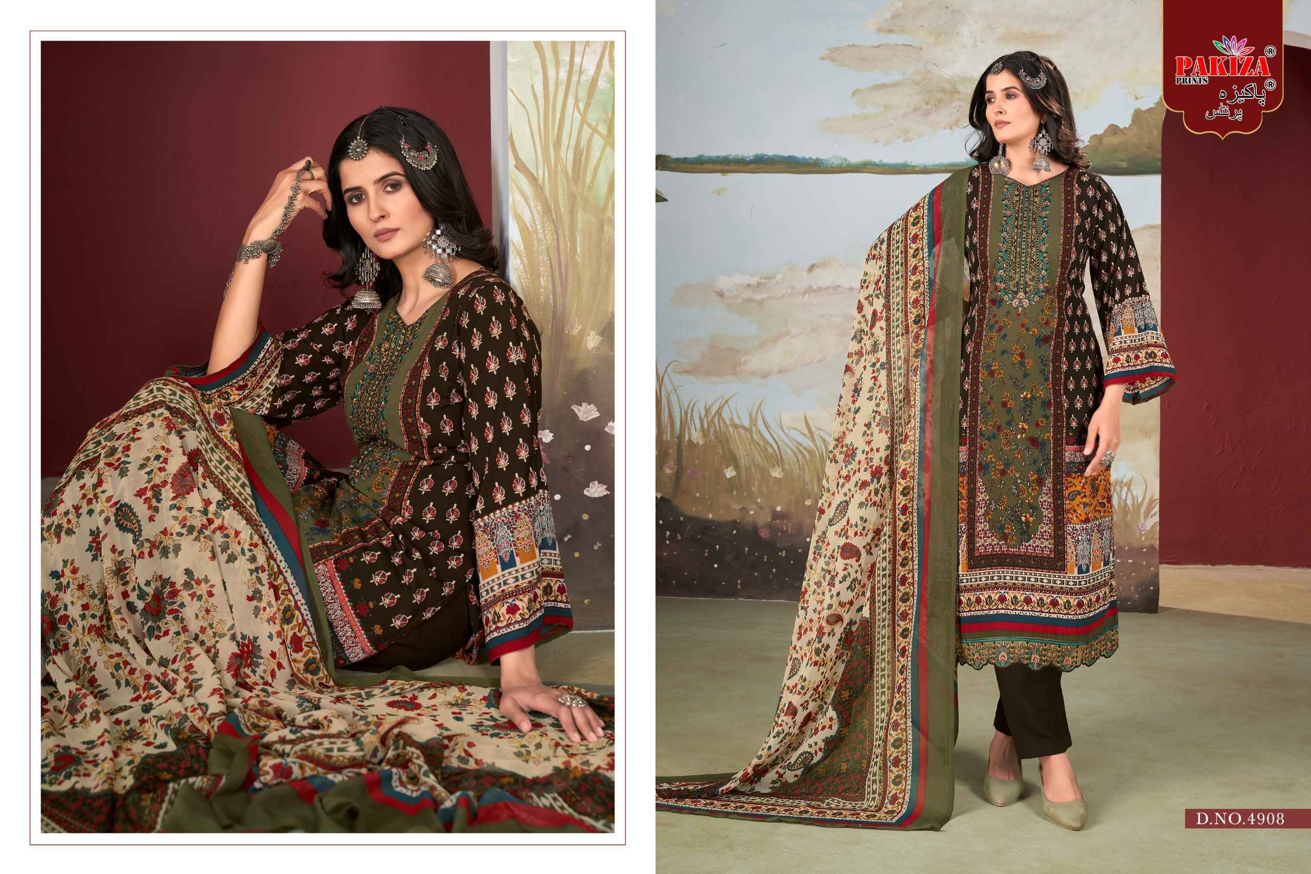 Pakiza Prints Libas E Khaas Vol 49 Crepe Dress Material 10 pcs Catalogue