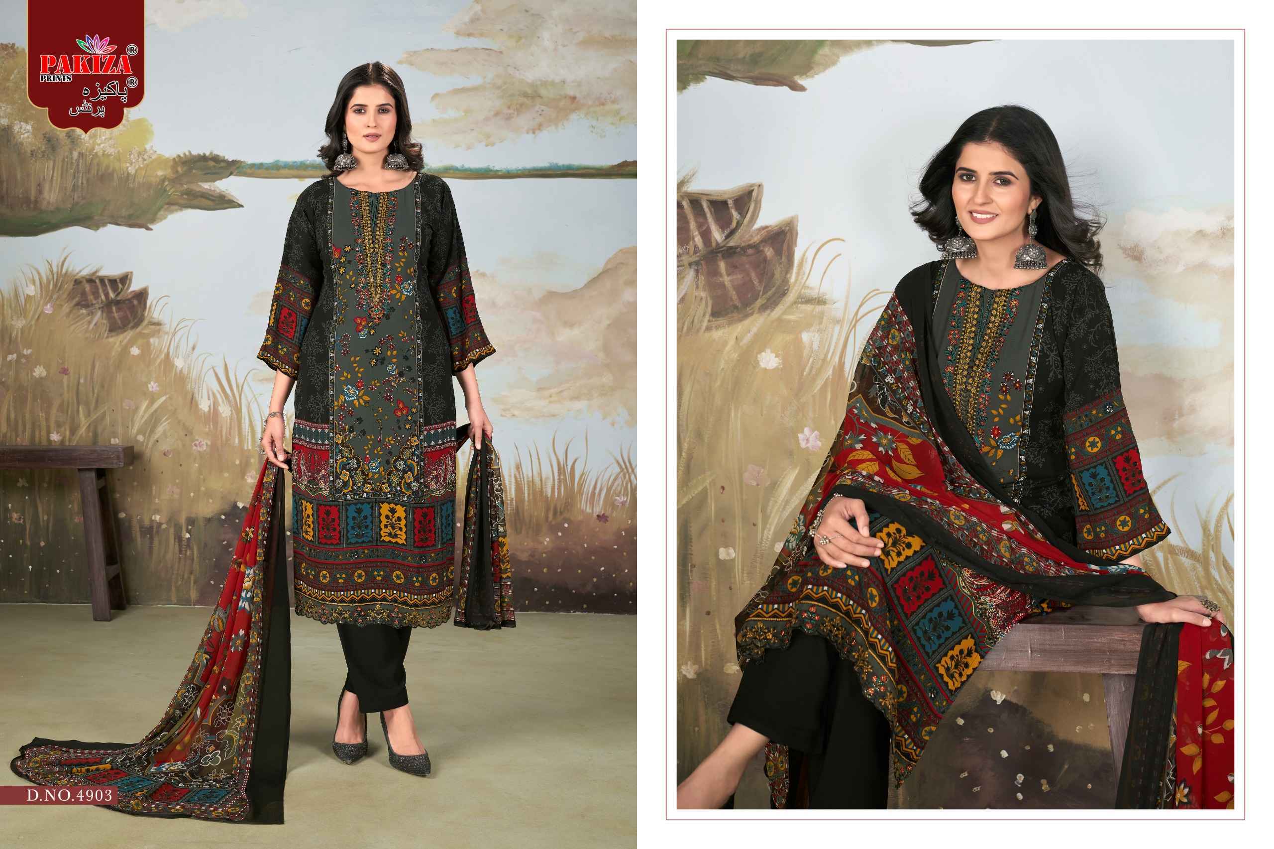 Pakiza Prints Libas E Khaas Vol 49 Crepe Dress Material 10 pcs Catalogue