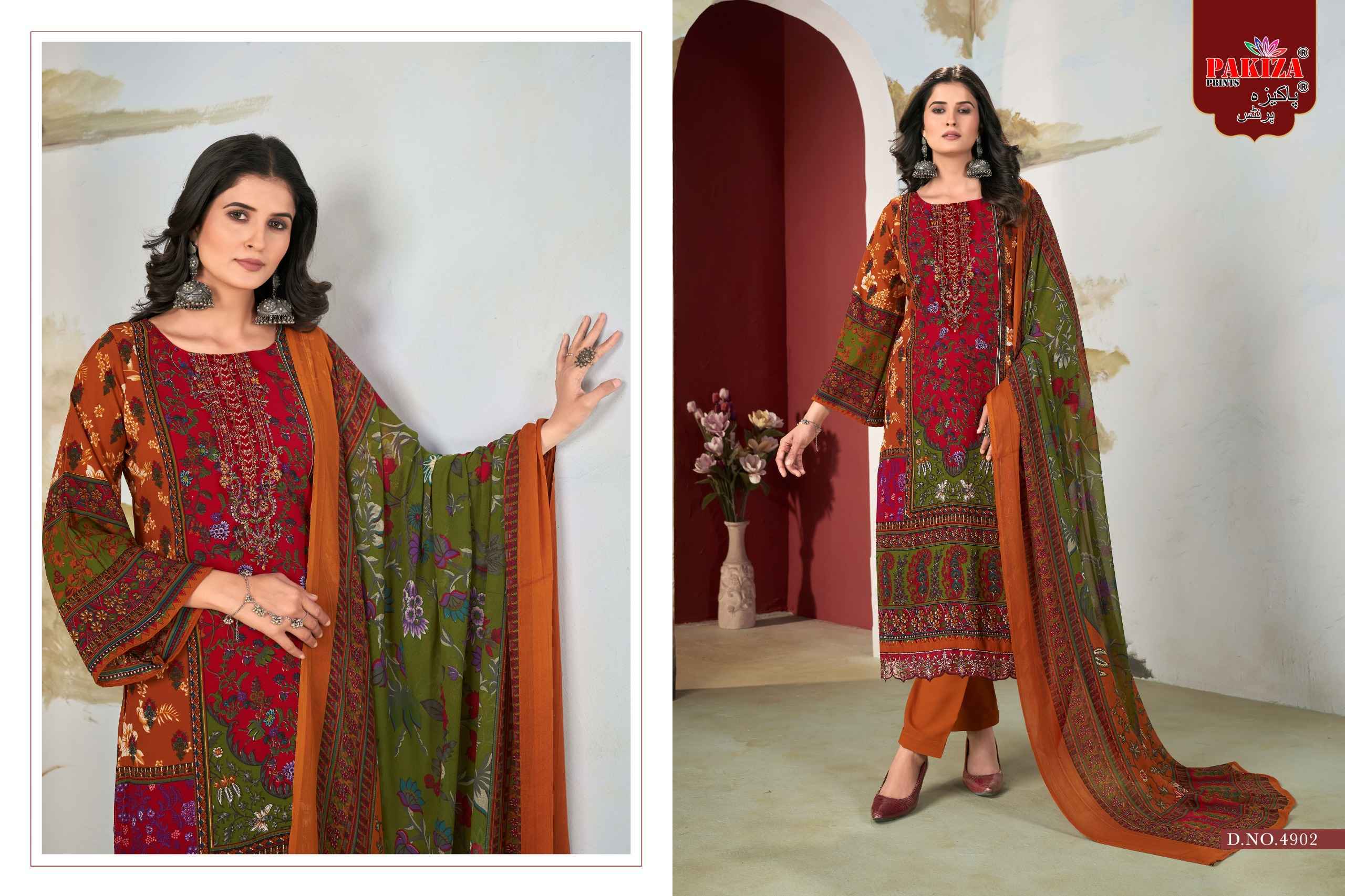 Pakiza Prints Libas E Khaas Vol 49 Crepe Dress Material 10 pcs Catalogue