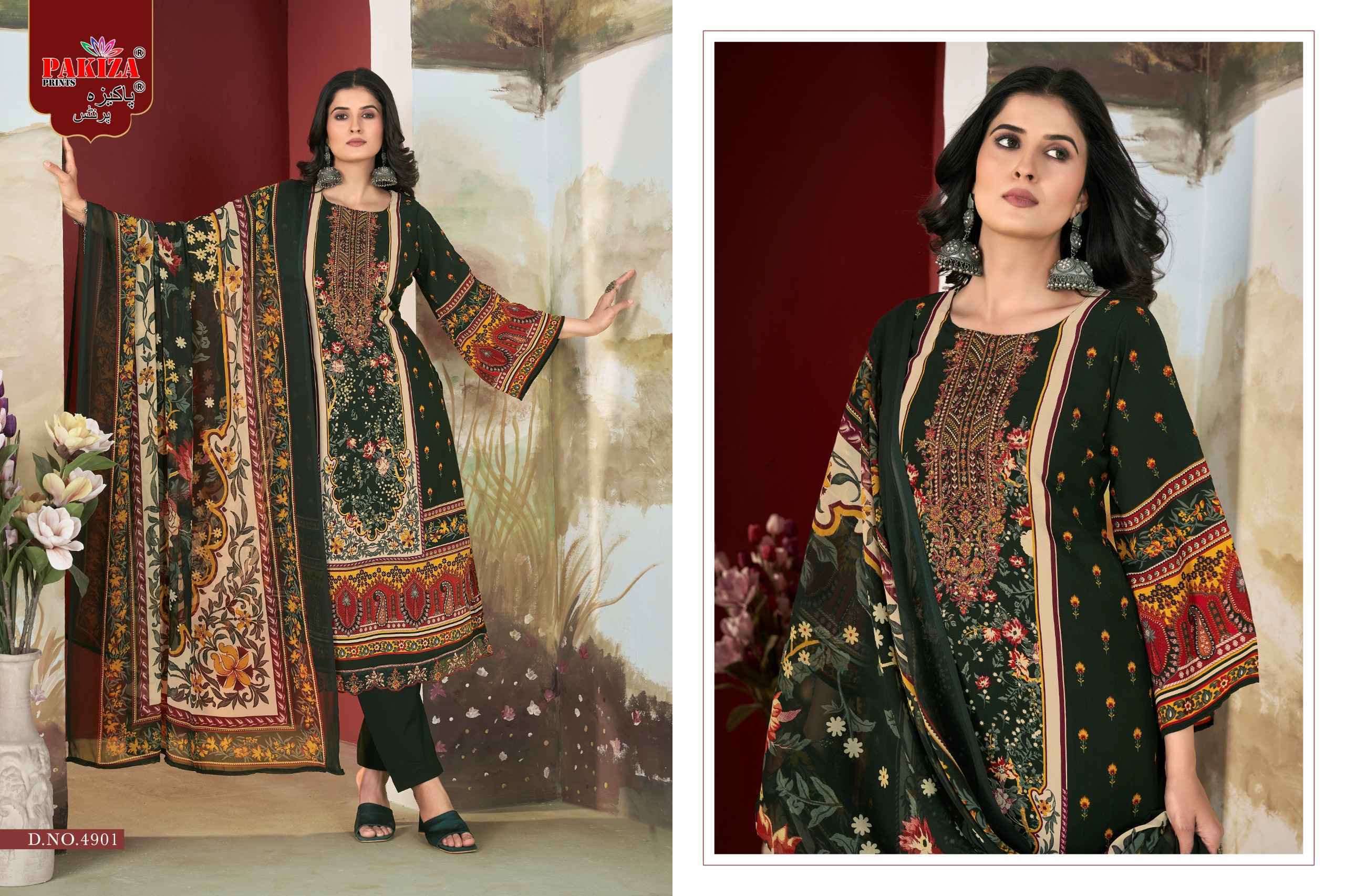 Pakiza Prints Libas E Khaas Vol 49 Crepe Dress Material 10 pcs Catalogue