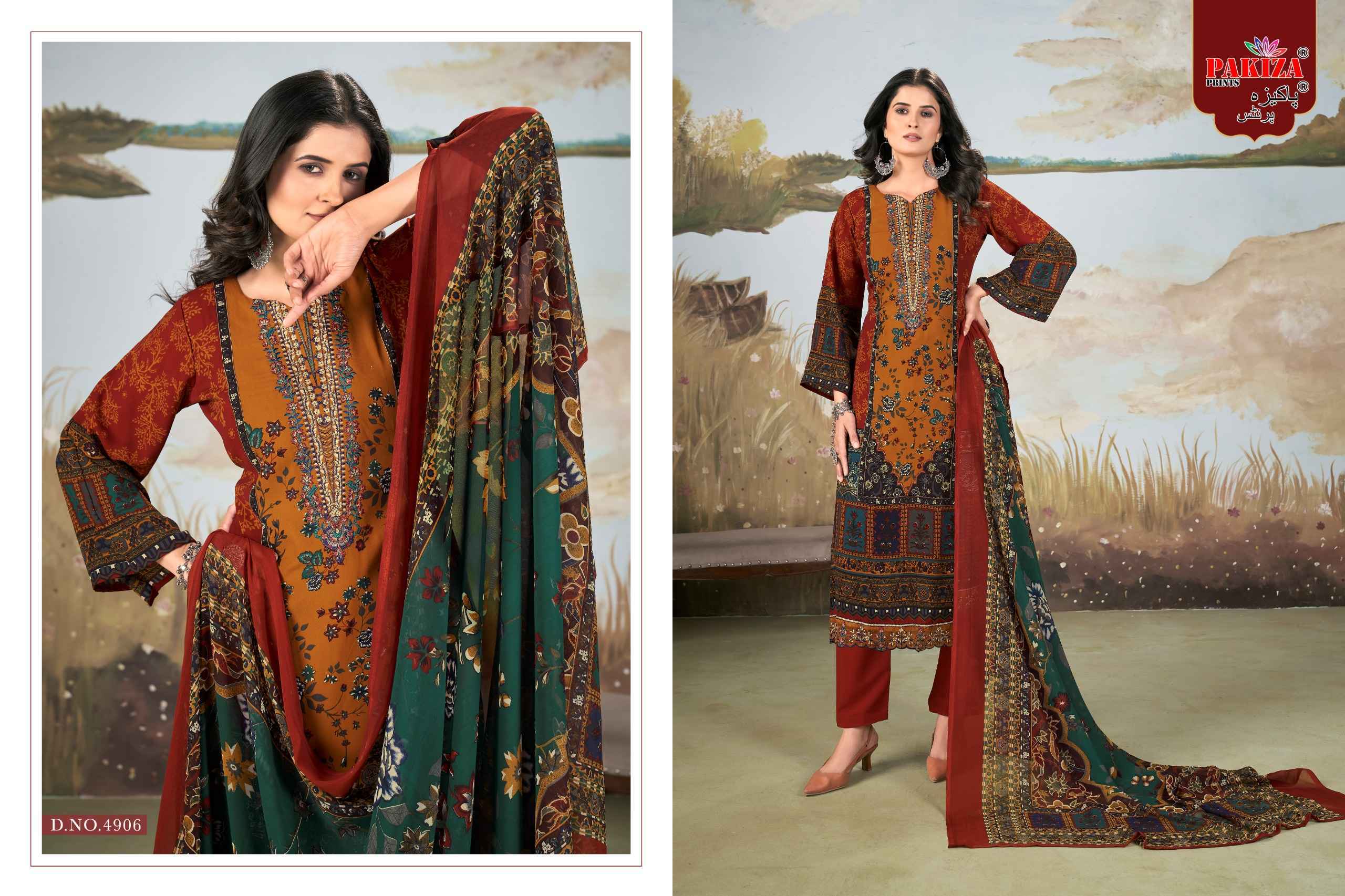 Pakiza Prints Libas E Khaas Vol 49 Crepe Dress Material 10 pcs Catalogue