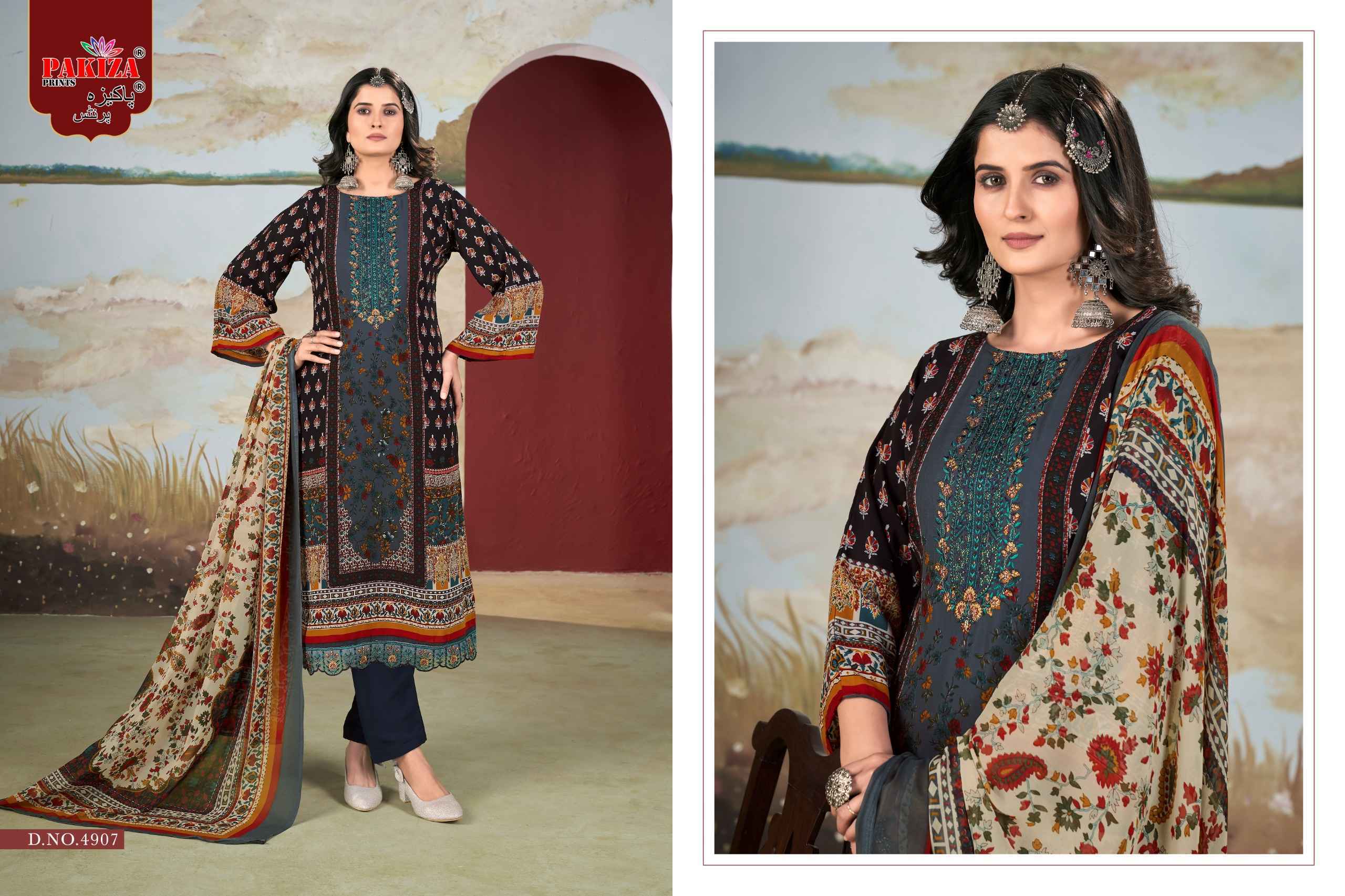 Pakiza Prints Libas E Khaas Vol 49 Crepe Dress Material 10 pcs Catalogue