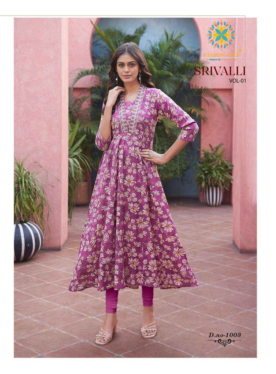 Passion Tree Srivalli Vol 1 Rayon  Gown 8 pcs Catalogue