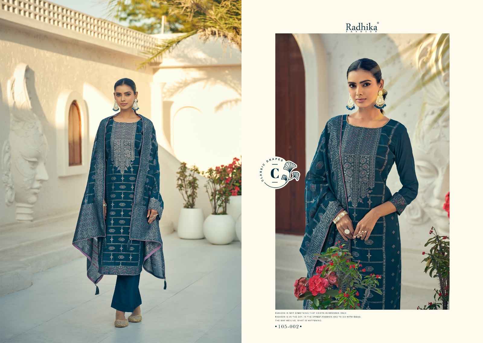 Radhika Fashion Azara Banarasi Adha Vol 2 Cotton Jacquard Dress Material 6 pcs Catalogue