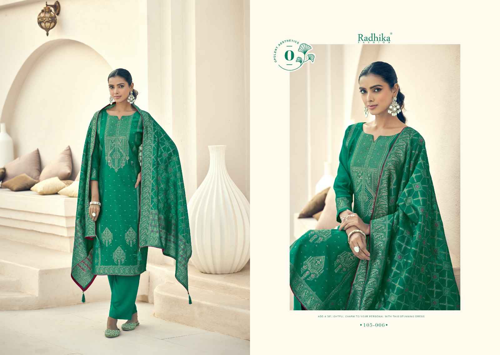 Radhika Fashion Azara Banarasi Adha Vol 2 Cotton Jacquard Dress Material 6 pcs Catalogue
