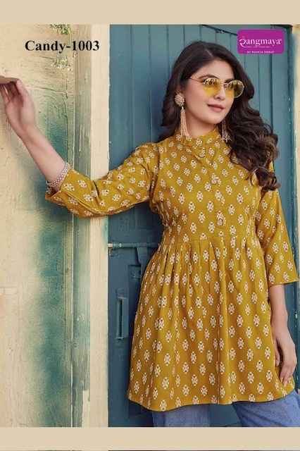 Rangmaya Candy Vol 10 Short Rayon Kurti 8 pcs Catalogue