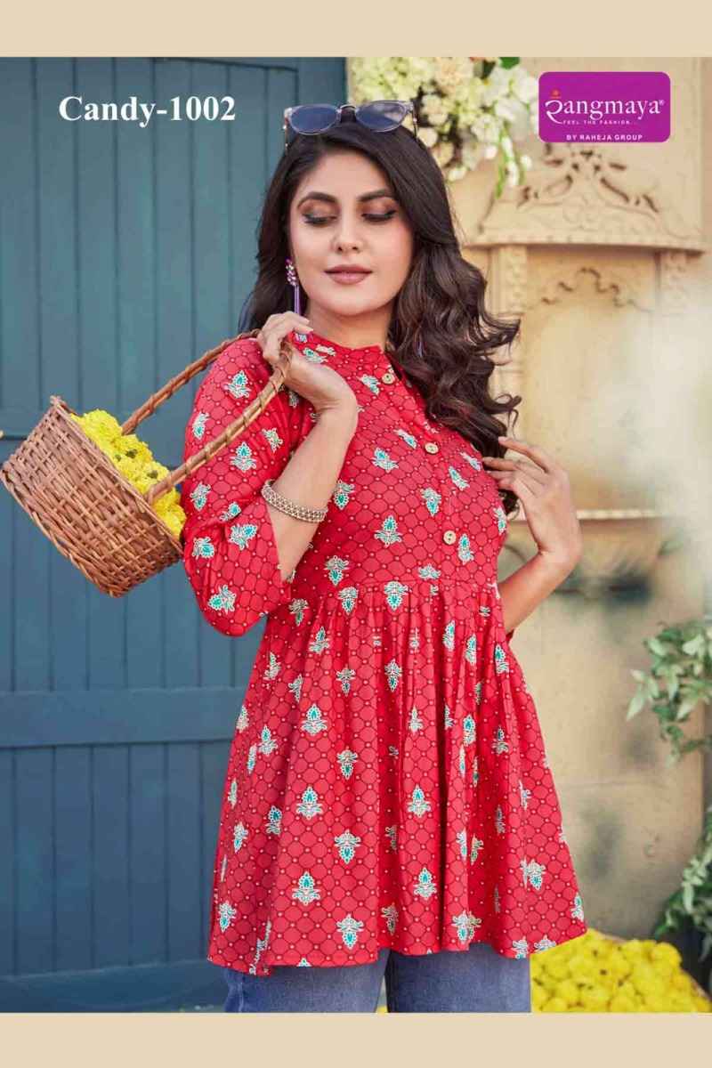 Rangmaya Candy Vol 10 Short Rayon Kurti 8 pcs Catalogue
