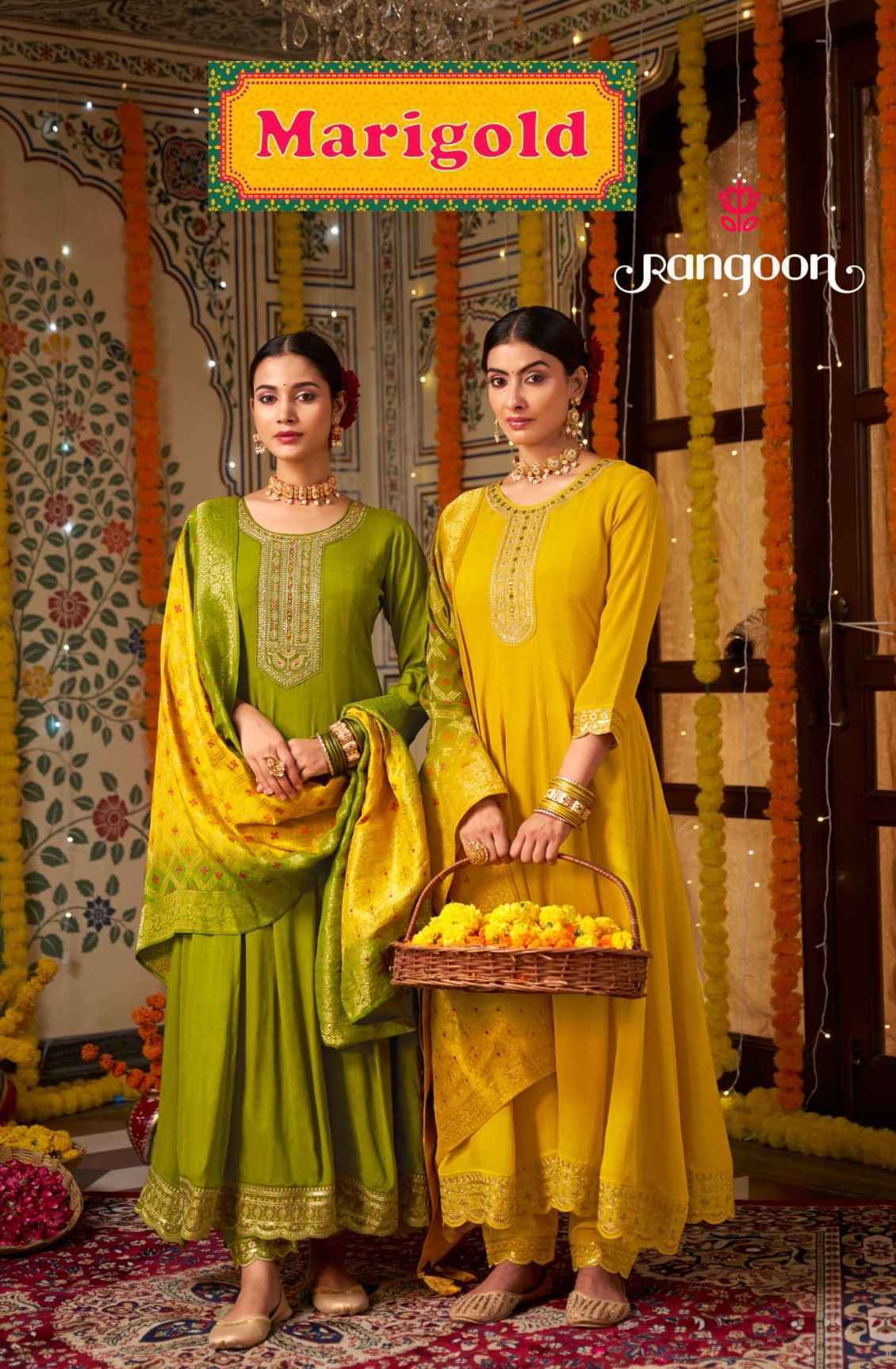 Rangoon Merigold Readymade Silk Dress 2 Pcs Catalouge