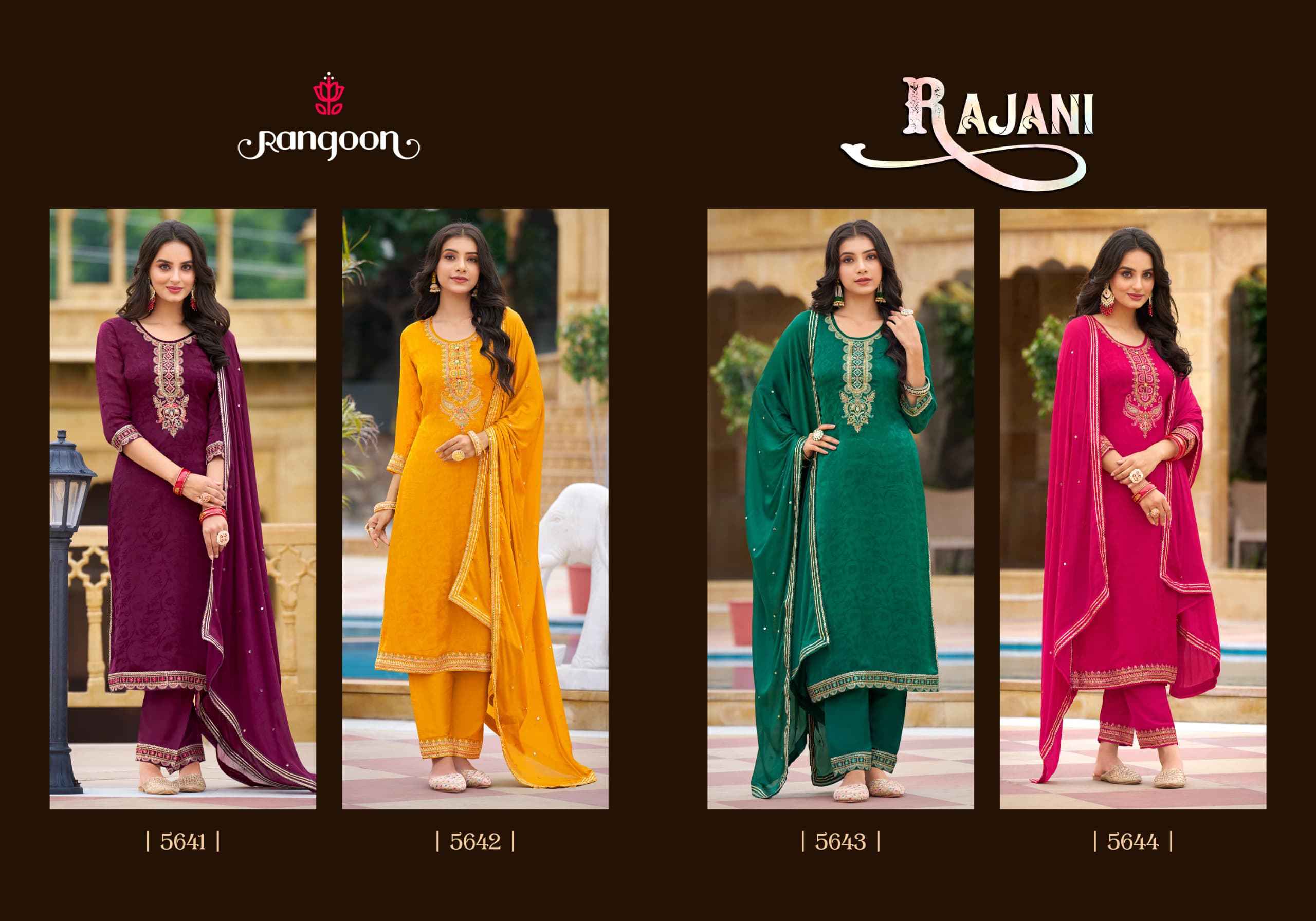 Rangoon Rajani Readymade Chinon Dress 4 pcs Catalogue