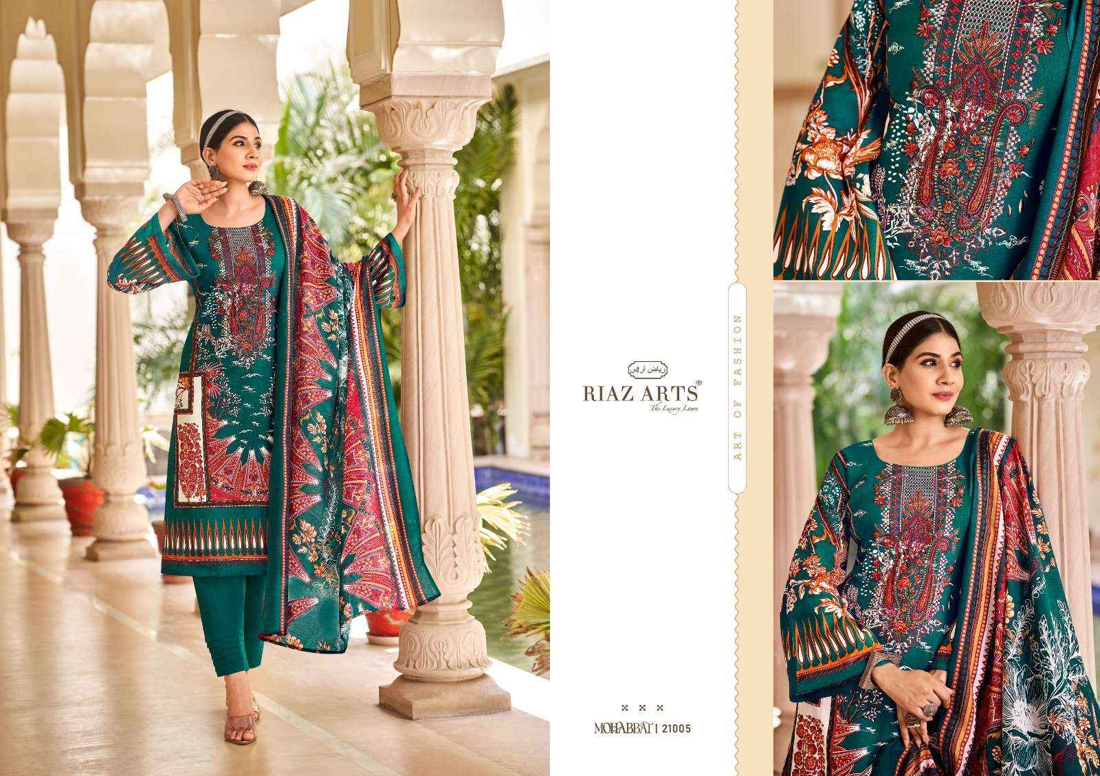 Riaz Arts Mohabbat Karachi Lawn Dress Material 8 pcs Catalogue