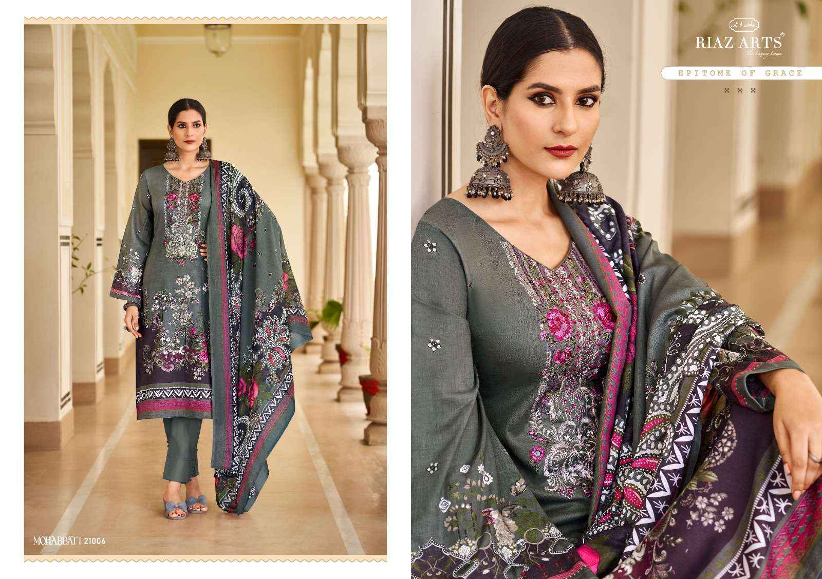 Riaz Arts Mohabbat Karachi Lawn Dress Material 8 pcs Catalogue
