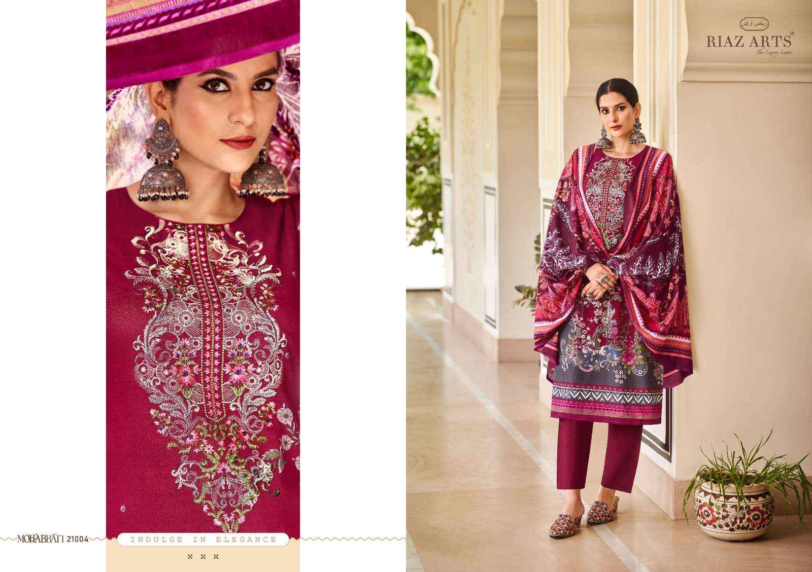 Riaz Arts Mohabbat Karachi Lawn Dress Material 8 pcs Catalogue