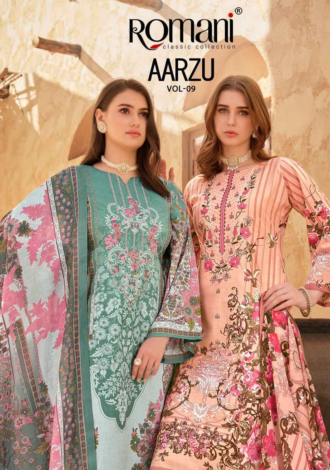 Romani Aarzu Vol 9 Cotton Dress Material 8 pcs Catalogue