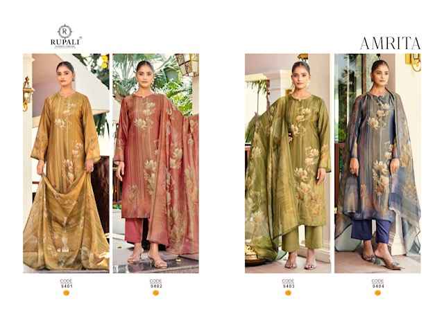 Rupali Fashion Amrita Simmer Tissue Dress Material 4 pcs Catalogue