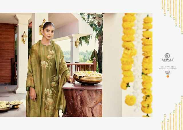 Rupali Fashion Amrita Simmer Tissue Dress Material 4 pcs Catalogue