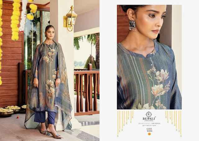 Rupali Fashion Amrita Simmer Tissue Dress Material 4 pcs Catalogue