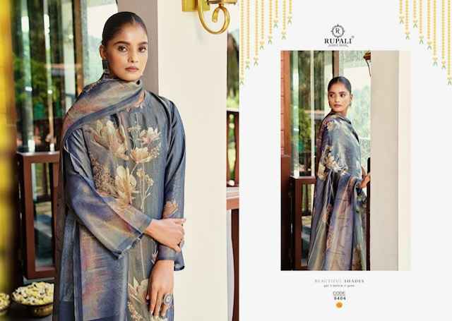 Rupali Fashion Amrita Simmer Tissue Dress Material 4 pcs Catalogue