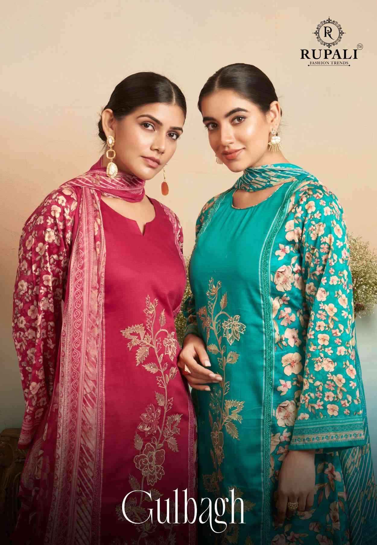 Rupali Fashion Gulbagh Jam Satin Dress Material 4 pcs Catalogue
