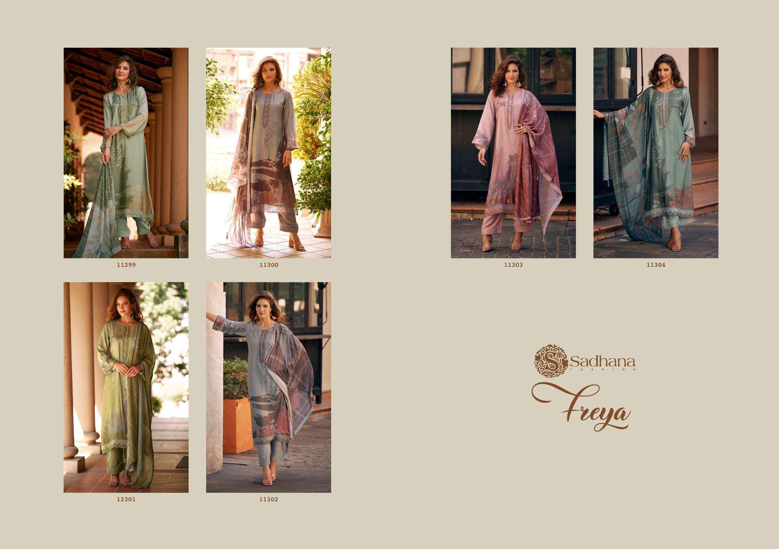 Sadhna Fashion Freya Musline Silk Dress Material 6 pcs Catalogue