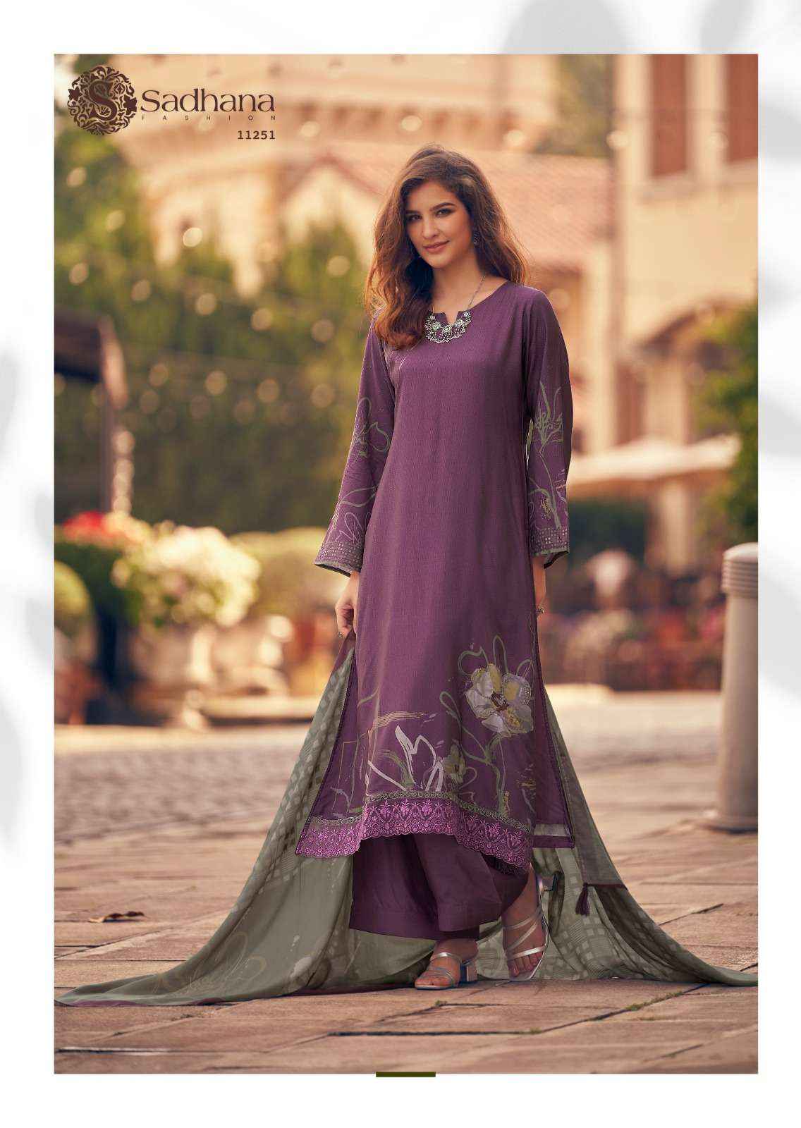 Sadhna Fashion Zariya Musline Silk Dress Material 6 pcs Catalogue