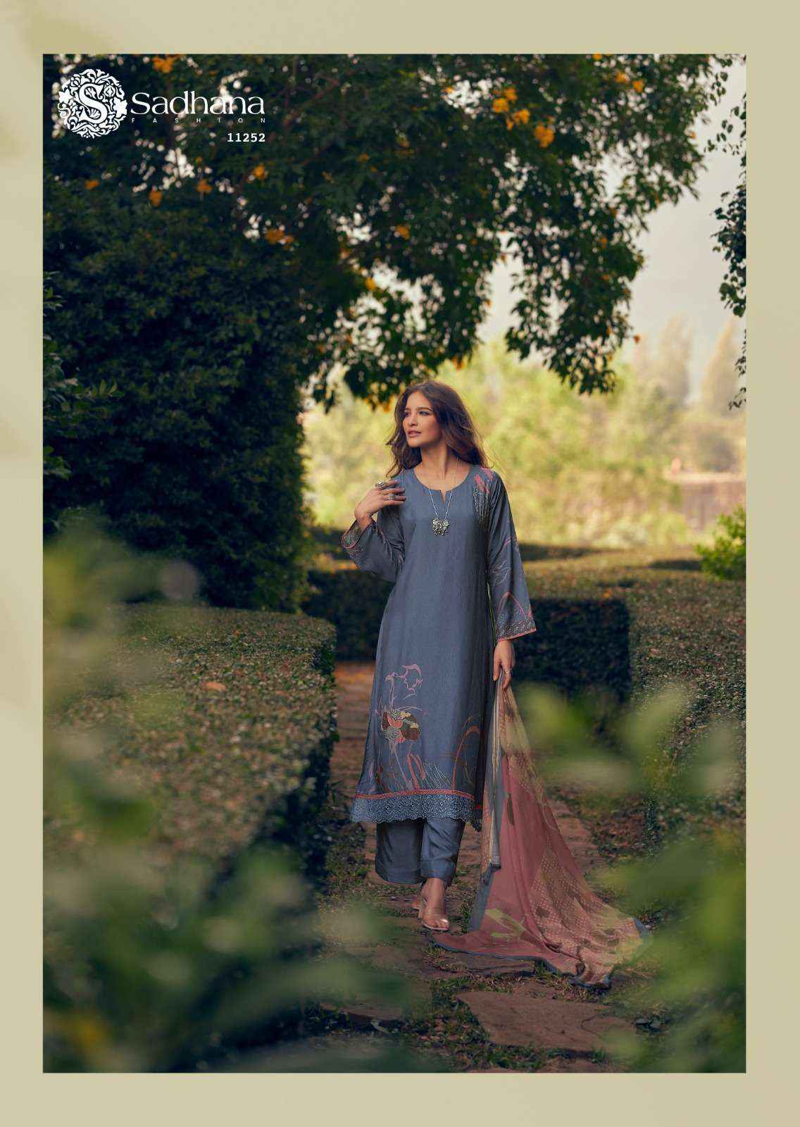 Sadhna Fashion Zariya Musline Silk Dress Material 6 pcs Catalogue