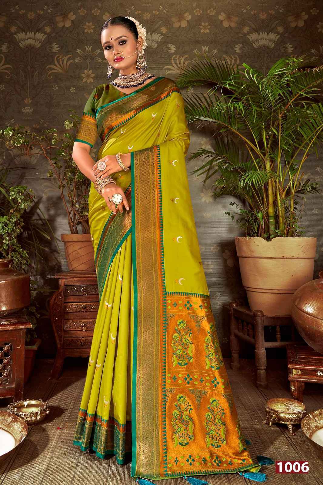 Saroj Jhumka Chand Swarovski Silk With Swarovski Saree 8 pcs Catalogue
